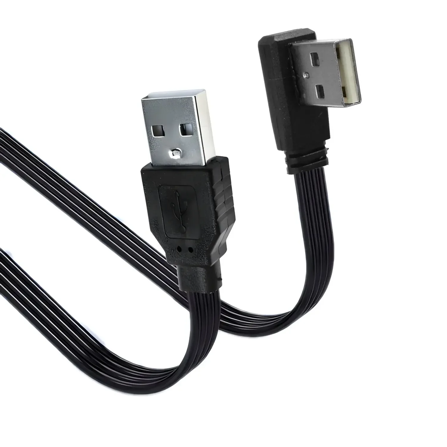 Cable adaptador de extensión USB de 2,0 cm 100 macho a USB hembra, 5 cm, 10 cm, 20 cm, 30 cm, 50 cm, 90 grados arriba, abajo, izquierda y derecha