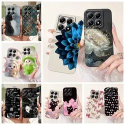 Xiaomi 14T Pro 5G – Funda de Silicona Floral Pintada