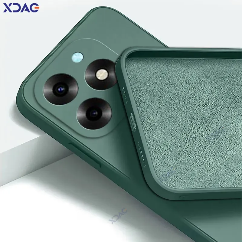 Funda de lujo de doble capa para Itel S23 Plus ItelS23Plus, carcasa de teléfono suave de silicona líquida cuadrada Original, carcasa impermeable - imagen 3