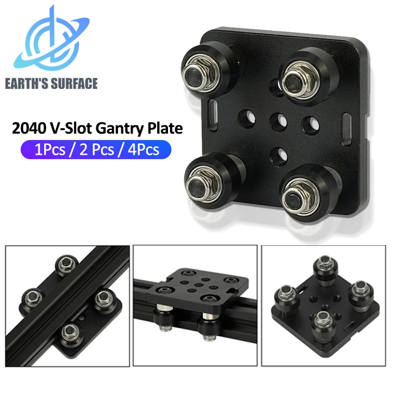 Piezas de impresora 3D para ruedas 2040 V-Openbuildd, juego de plataforma de pórtico, polea de placa deslizante especial para perfiles de aleación de aluminio con ranura de 2040 V