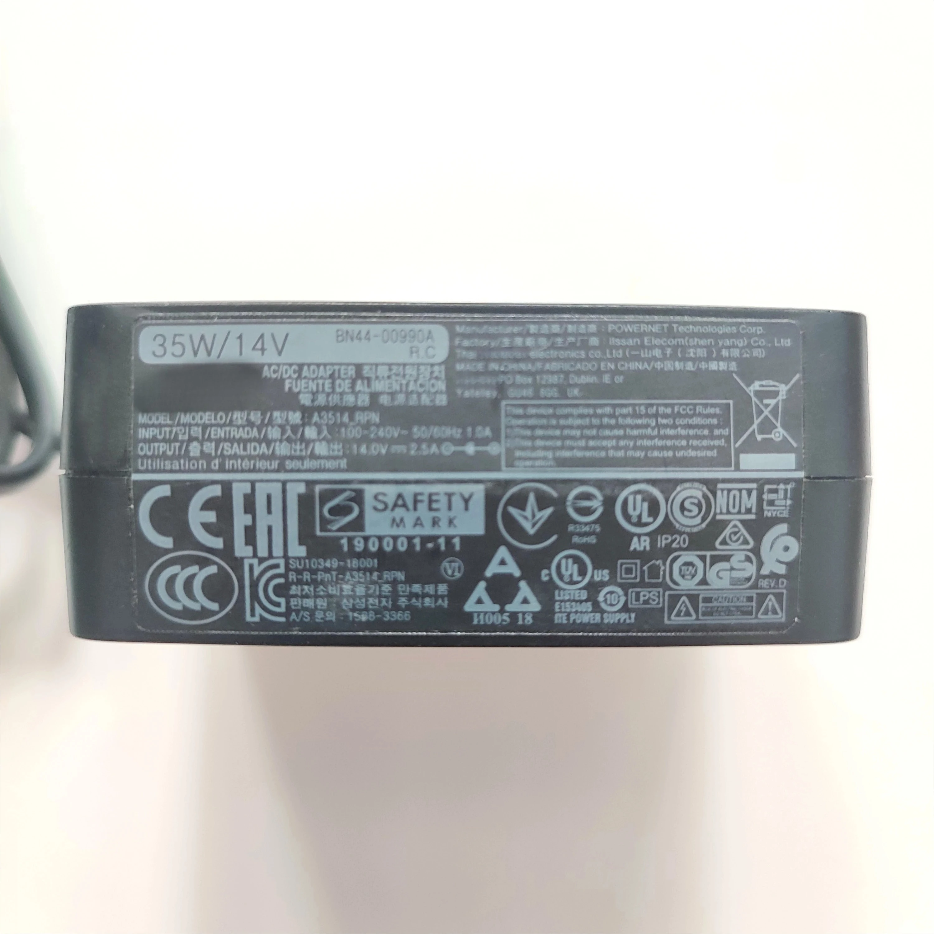 Nueva pantalla Original y genuino TV adaptador de CA/CC fuente de alimentación BN44-00990A A3514_RPN 14V 2.5A 35W para cargador LC32F391FWNXZA - imagen 2