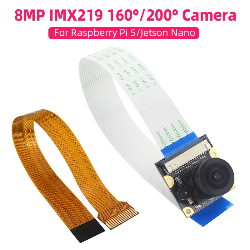 Módulo de cámara para Raspberry Pi 5 Jetson Nano, cámara de 8MP, 160 °, 200 °, IMX219 Focal ajustable, 3280 × 2464, 1080p3 0/720p60, 640 × 480p90