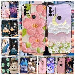 Motorola Moto G30/G20/G10 Funda silicona con diseno flor, TPU delgada