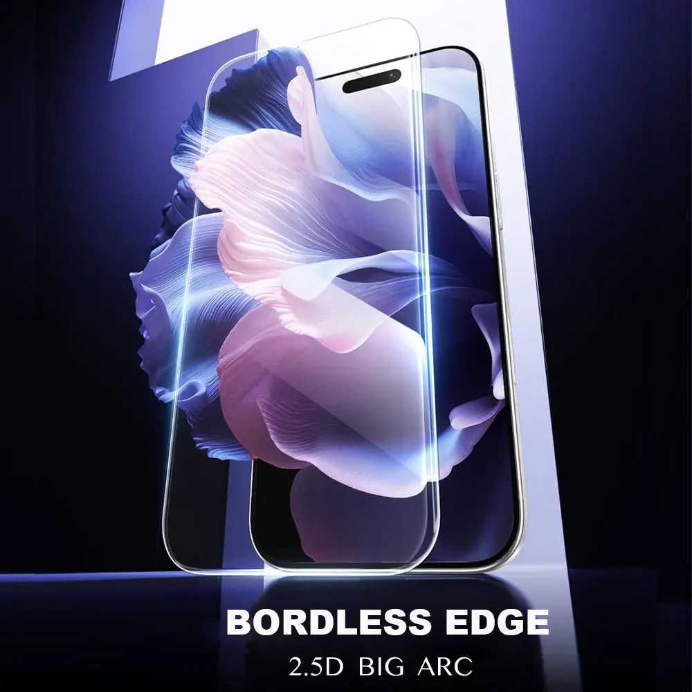 Vidrio protector sin borde para Iphone 17 Protector de pantalla de vidrio templado 9H de alta claridad para Iphone 17Pro, 17Pro MAX, Air - imagen 2