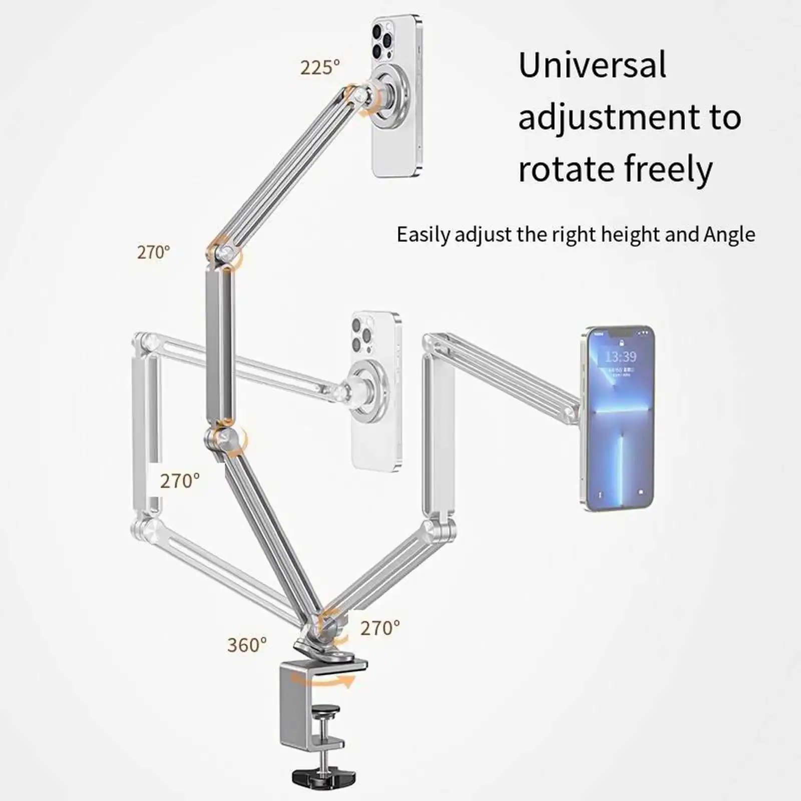 Soporte de teléfono magnético de escritorio superior para Magsafe iPhone 15 14 13 12 Series soporte de teléfono soporte de teléfono de brazo largo ajustable