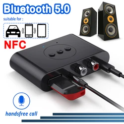Receptor Bluetooth 5.0 Coche – NFC, RCA, Aux 3,5mm con Micrófono