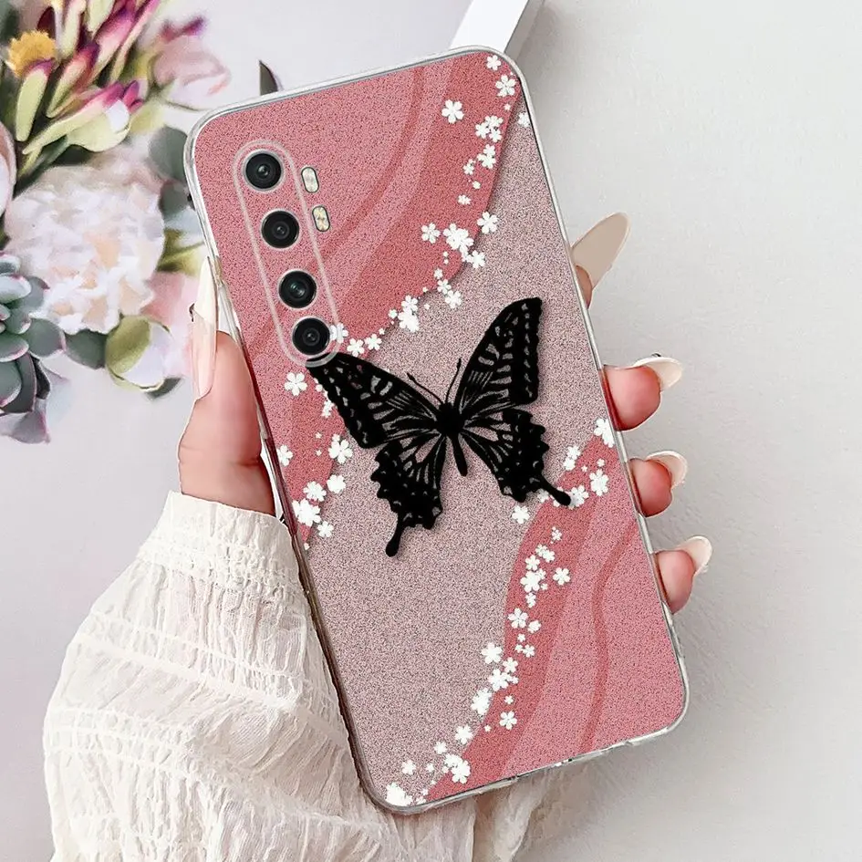 Funda para Xiaomi Mi Note 10 Lite Funda trasera de silicona transparente Funda de dibujos animados de gato de mármol para Xiaomi Note 10 Mi Note10 Pro - imagen 2