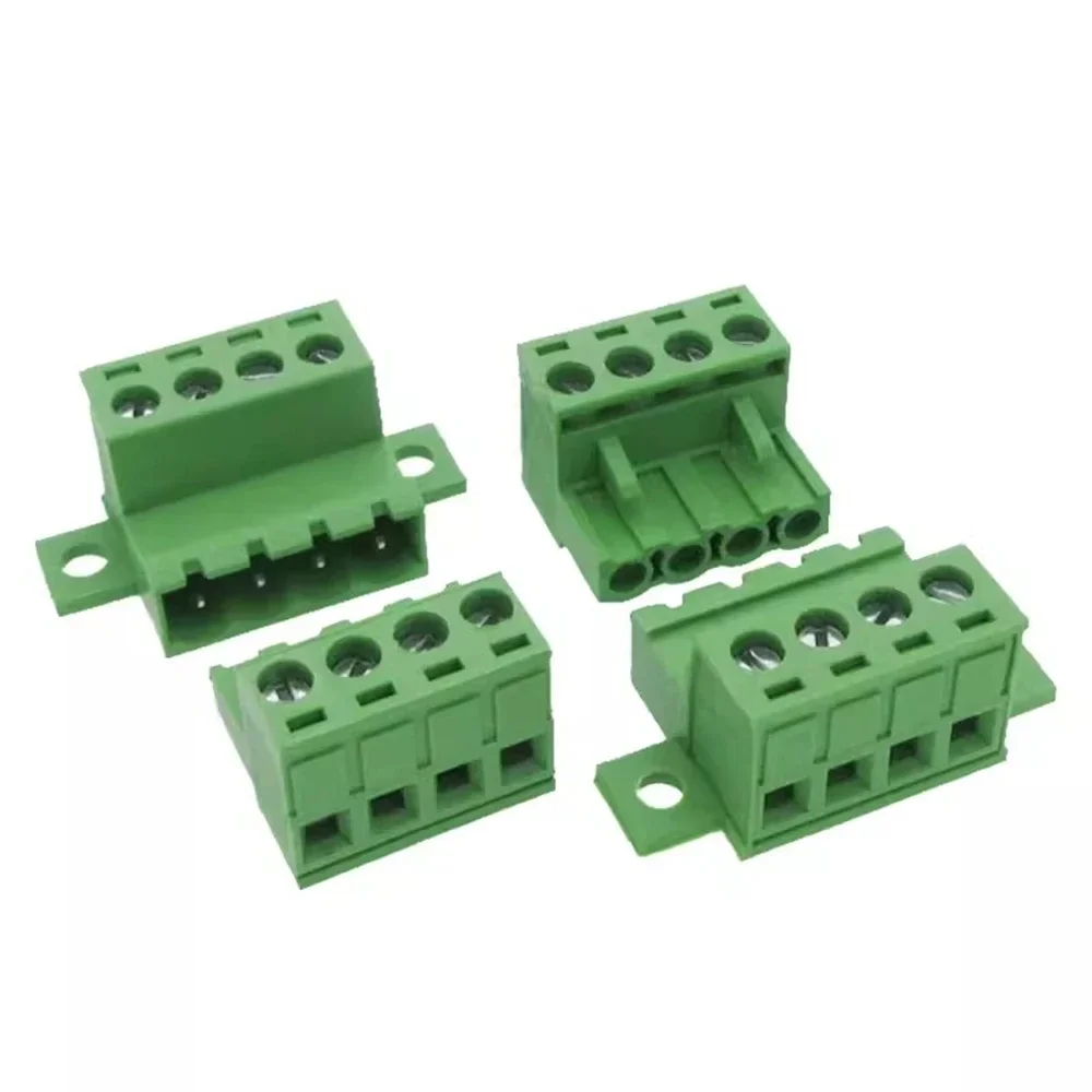 1 Juego 2EDGRKC 5,08 MM conector de bloque de terminales de tornillo tipo acoplamiento sin soldadura PCB enchufable tipo 2edg bloque de terminales verde