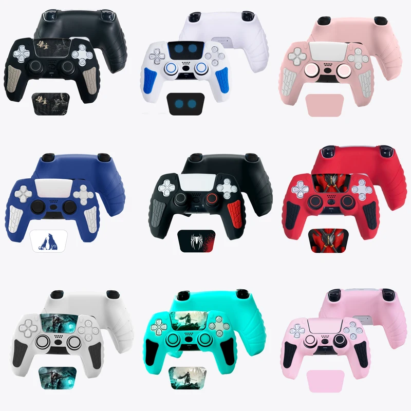 Protector suave de silicona antideslizante, pegatina de piel para Sony Dualsense 5 PS5, funda para controlador de juego, tapa de agarre para pulgar, cubierta de parachoques
