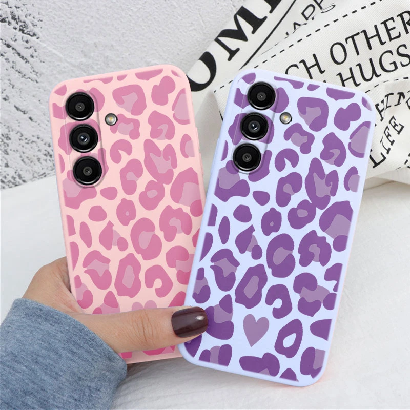 Funda de teléfono con estampado de leopardo para Samsung Galaxy A24 A54 A55 A34 A56 A16 4G, funda protectora trasera de silicona suave - imagen 2