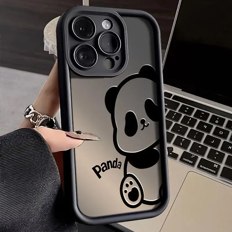 Funda para Samsung Galaxy S25 S24 S23 Ultra Plus A55 A54 A35 5G S20 FE lindo Panda silicona protección de cámara funda trasera de teléfono suave - imagen 5