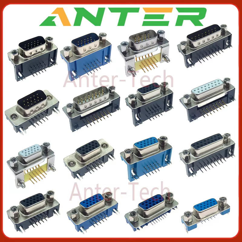 Conector D-SUB VGA DB15 hembra y macho para PCB - chapado en oro - imagen 4
