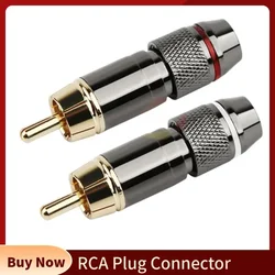 Conector RCA Macho Audio – Chapado Oro con Bloqueo Tornillo