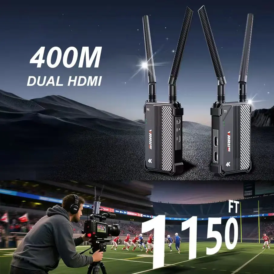 Extensor inalámbrico HDMI Dual de 400m, adaptador de pantalla de espejo de pantalla de vídeo, 1 envío 2, 3, 4, 5, recepción para cámara, portátil, PC, proyector de TV - imagen 2