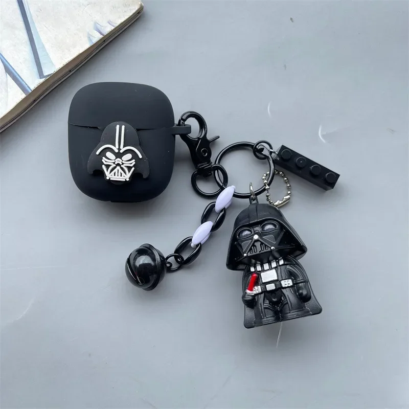 Funda de silicona de dibujos animados en blanco y negro para JBL TUNE FLEX / Tune 220 225, funda protectora para auriculares inalámbricos Bluetooth con llavero - imagen 3