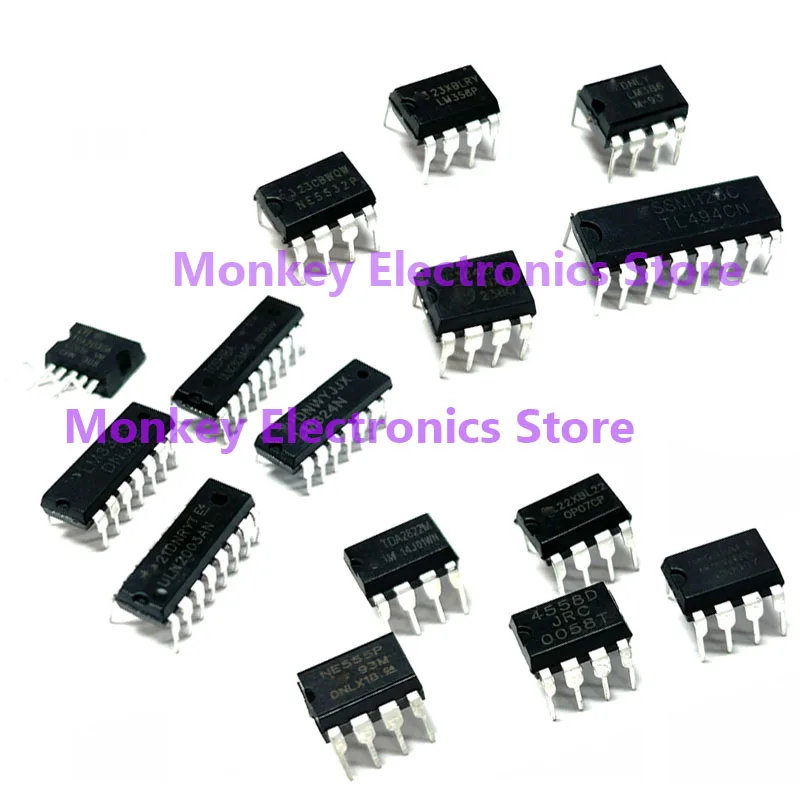 Kit de circuito integrado IC DIP, caja LM358, LM386, ULN2003, LM324, NE555, MC34063, TL494, ULN2803, LM324, TDA2030, LM339, ULN2803, TDA782, 75 piezas - imagen 4