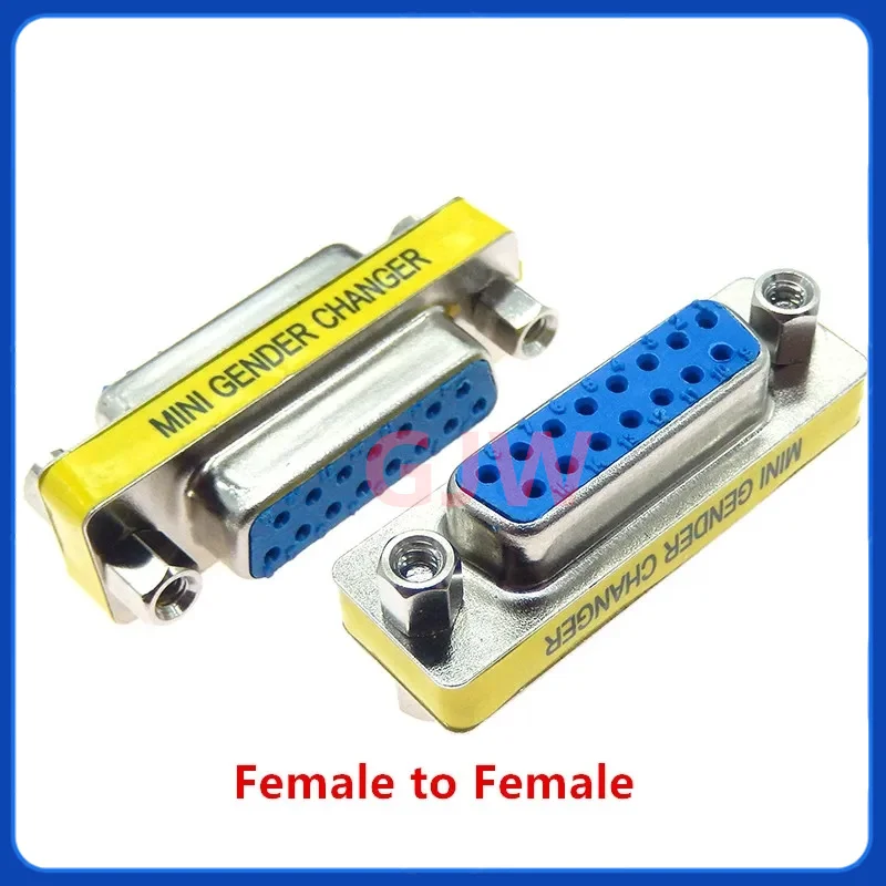 2 uds DB9 DB15 DB25 DB37 9/15/25/37 pines hembra a hembra/macho a macho puerto serie RS232 com conector Mini adaptador cambiador de género