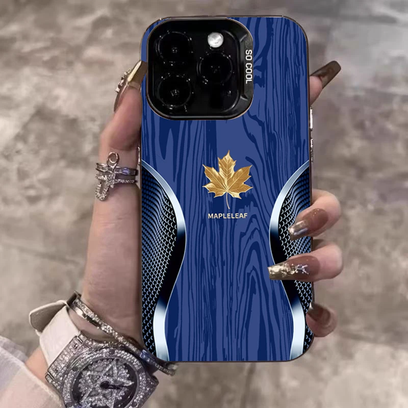 Funda de teléfono con patrón curvo de grano de madera y hoja de arce dorada para Samsung Galaxy S25 Ultra S24 Plus S23 FE S22 A16 A23 A26 A34 A55 - imagen 2