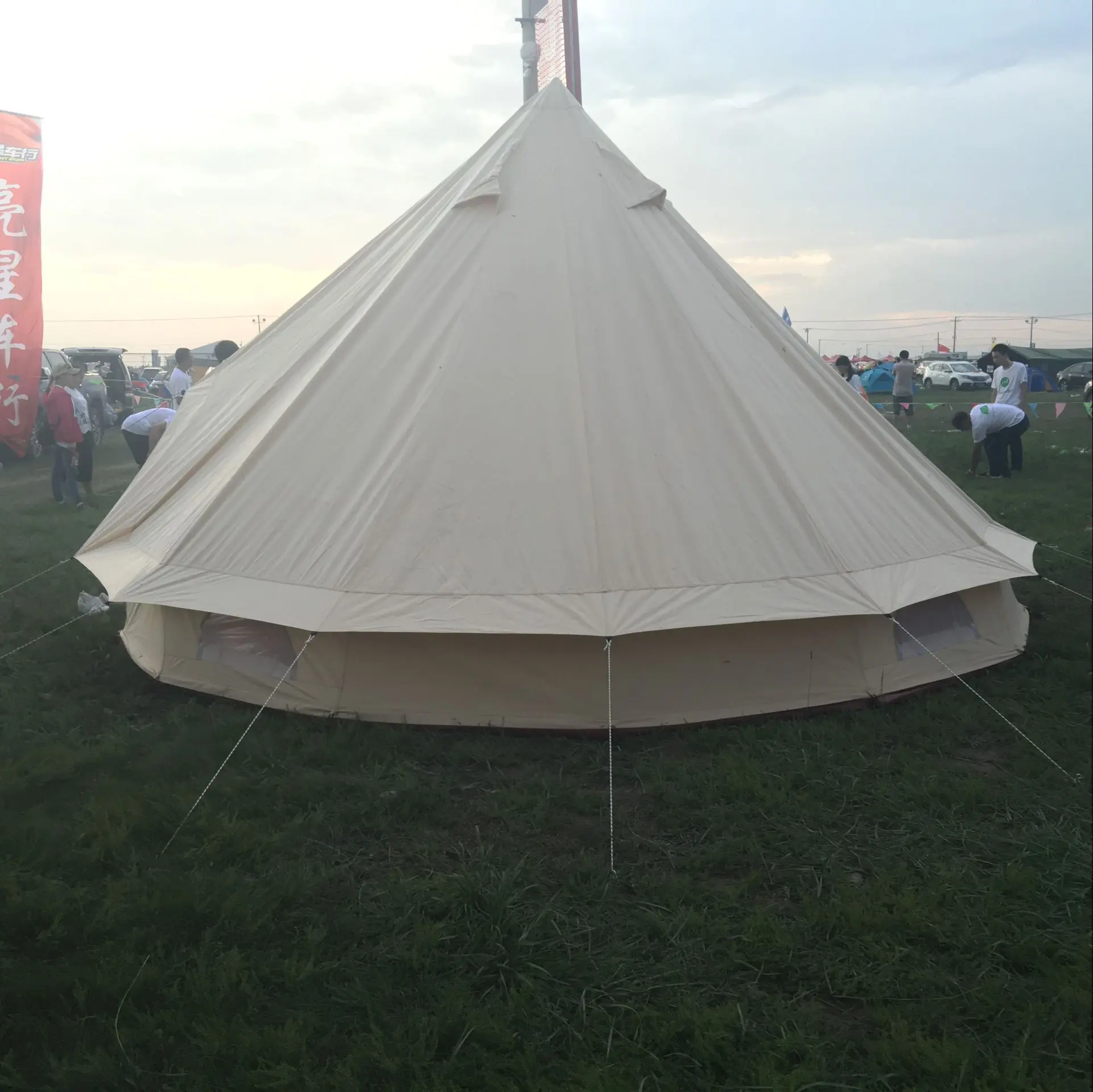 Tienda de campaña de lujo para 4 hombres, Pakistán, gran estufa ligeramente, cama de poste, tienda de campaña de polialgodón Nomad verde - imagen 2