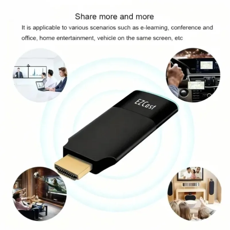 Ezcast2 5G inalámbrico Compatible con HDMI pantalla Dongle Miracast Airplay Mirroring TV Stick receptor adaptador para IOS Android teléfono PC - imagen 4