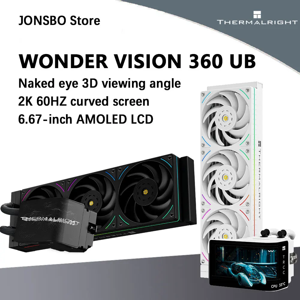 Thermalright WONDER VISION 360 UB todo en uno 360MM enfriador de agua 6,67 pulgadas AMOLED LCD 2K 60HZ pantalla curva ojo desnudo visión 3D