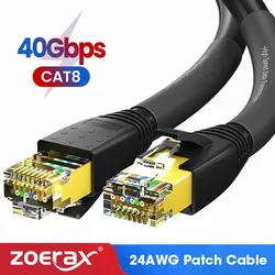 ZoeRax CAT8 Cabo Ethernet 24AWG 40Gbps SFTP Exterior e Interior