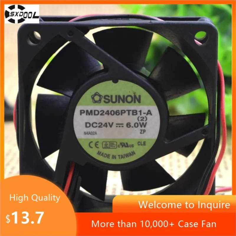Ventilador 6025 de 60mm para SUNON PMD2406PTB1-A 60x60x25mm 24V 6,0W doble bola 6900RPM 36CFM ventilador de alta velocidad - imagen 2