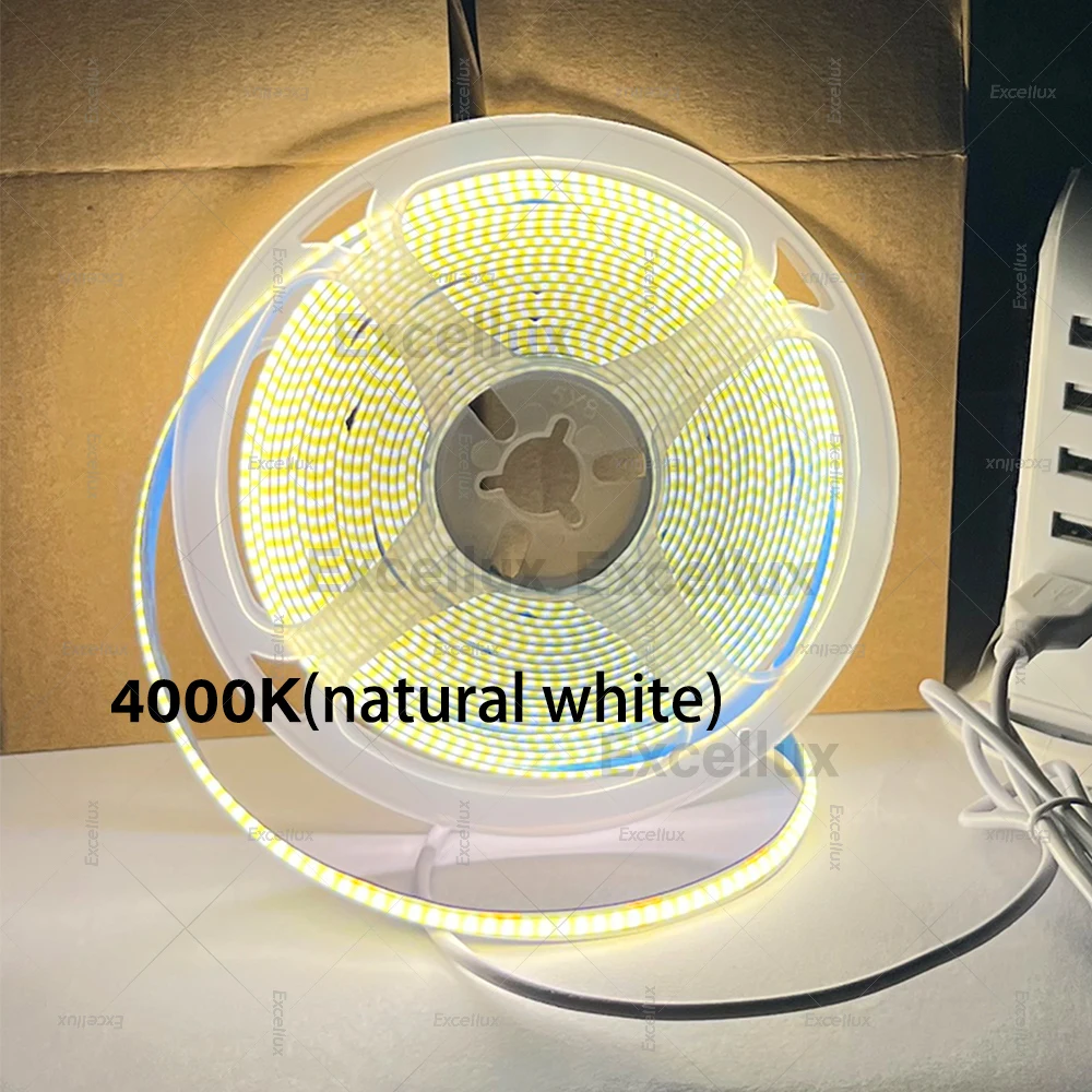 Tira de luces LED COB DC5V con cinta Flexible alimentada por USB de 320LED/m, tiras de luces COB blancas cálidas/blancas naturales, retroiluminación DIY - imagen 5