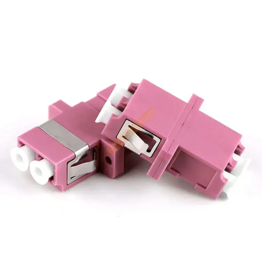 50 Uds nuevo adaptador de fibra óptica conector acoplador LC UPC OM4 conector de brida dúplex precio bajo al por mayor - imagen 2