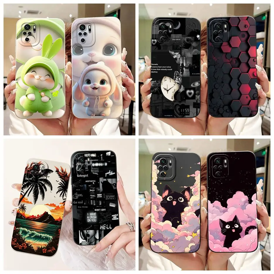 Para Xiaomi Redmi Note 10 4G funda Note 10S elegante caramelo pintado cubierta suave TPU funda de teléfono para Xiaomi Redmi Note 10 Pro Max Shell