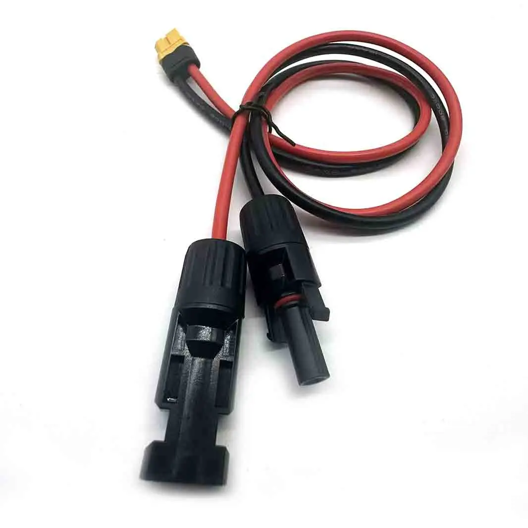 Câble d'extension de panneau solaire automobile XT60 vers connecteur solaire No.12, câble de chargement en cuivre étamé en silicium souple, 5 pièces - imagen 2