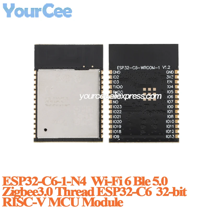 10 uds/1 unidad ESP32-C6 ESP32-C6-1-N4 N8 N16 Wifi inalámbrico Wi-Fi 6 Ble 5,0 Zigbee3.0 rosca 32 bits RISC-V módulo MCU ESP32C6 ESP32-C6 - imagen 3