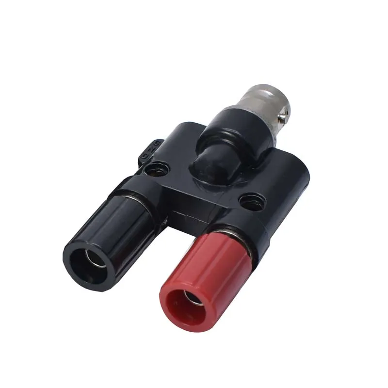 1 unidad uno en dos BNC macho hembra a 2X poste de encuadernación adaptador RF toma de plátano nuevo - imagen 3