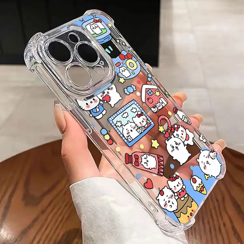 Preciosa funda de teléfono Chiikawa Hello Kitty para Samsung Galaxy S25 S24 S23 S22 S21 S20 Note20 FE Ultra Plus 4G 5G, funda anticaída de TPU - imagen 3