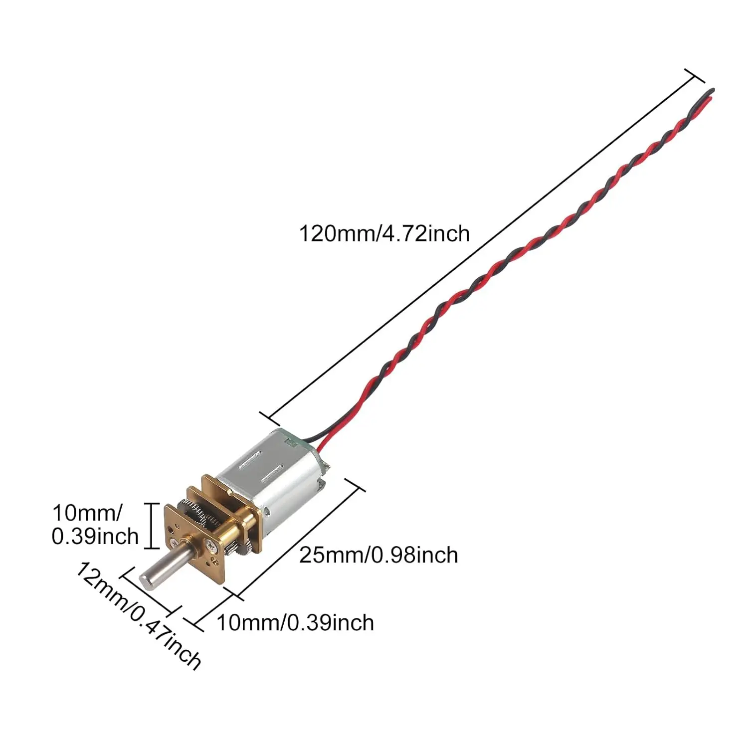 10 Uds Mini Micro N20 Motor de engranaje DC 3V-6V velocidad lenta caja de cambios totalmente de Metal DIY Robot Car - imagen 4
