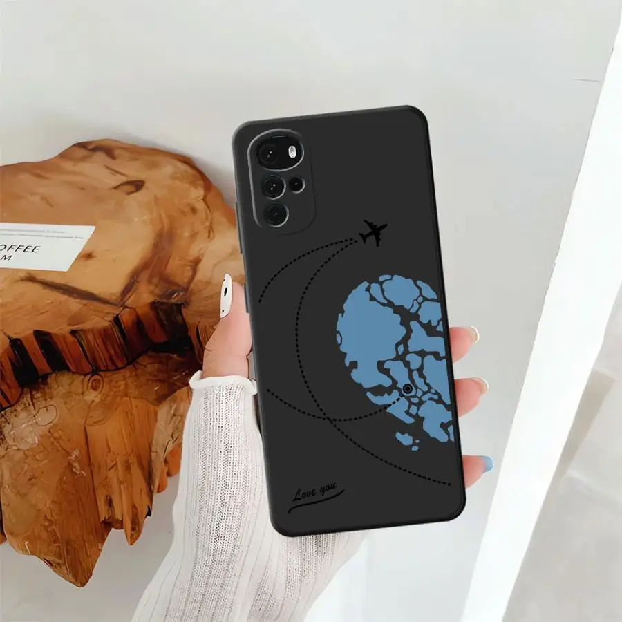 Funda de teléfono suave negra estilo pareja para Motorola Mot G53 G30 G71 G51 G73 G32 G22 Edge40 G50 G52 G60s G60 Edge 20 Pro - imagen 4