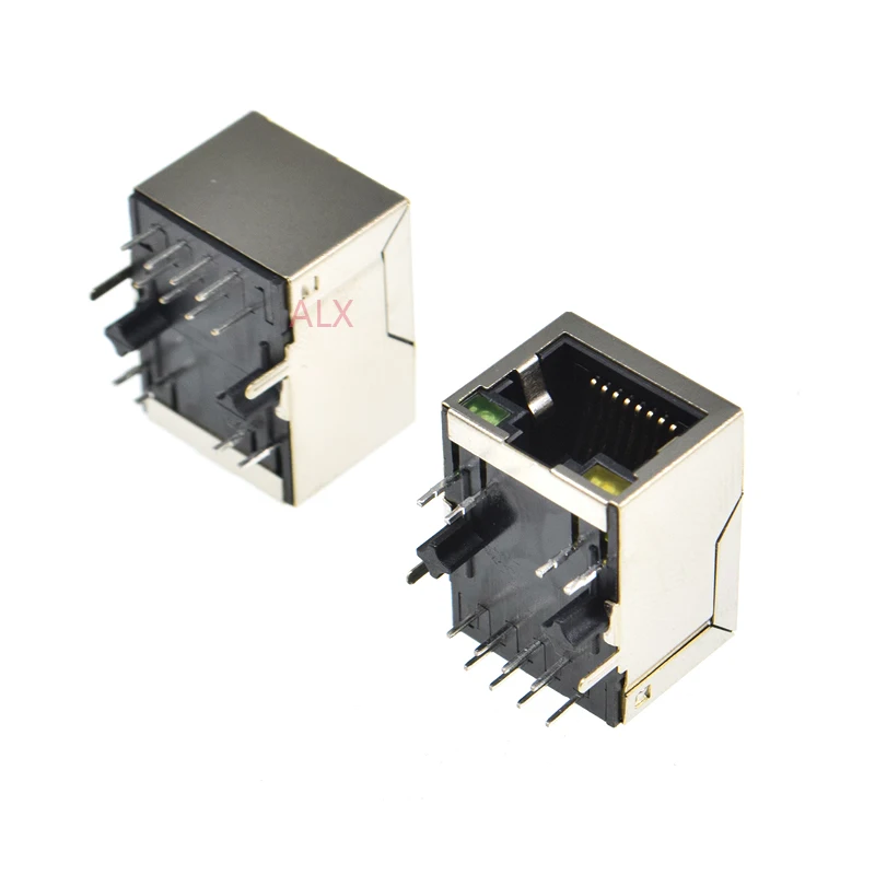 Enchufe hembra Ethernet de red RJ45, conector hembra de ángulo recto de luz, 2 piezas, 911105A - imagen 2