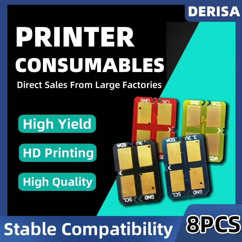 8 Uds chip de cartucho de tóner para Samsung CLP-300 CLX-2160 CLX3160N CLX 3160FN CLP300N chip de tóner