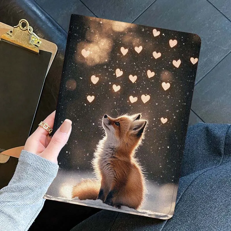 Animal zorro imagen bonita para iPad Pro Mini 1 2 3 4 5 6 7 7ta generación 12,9 10,5 13 11 7,9 8,3 M4 pulgadas funda para tableta
