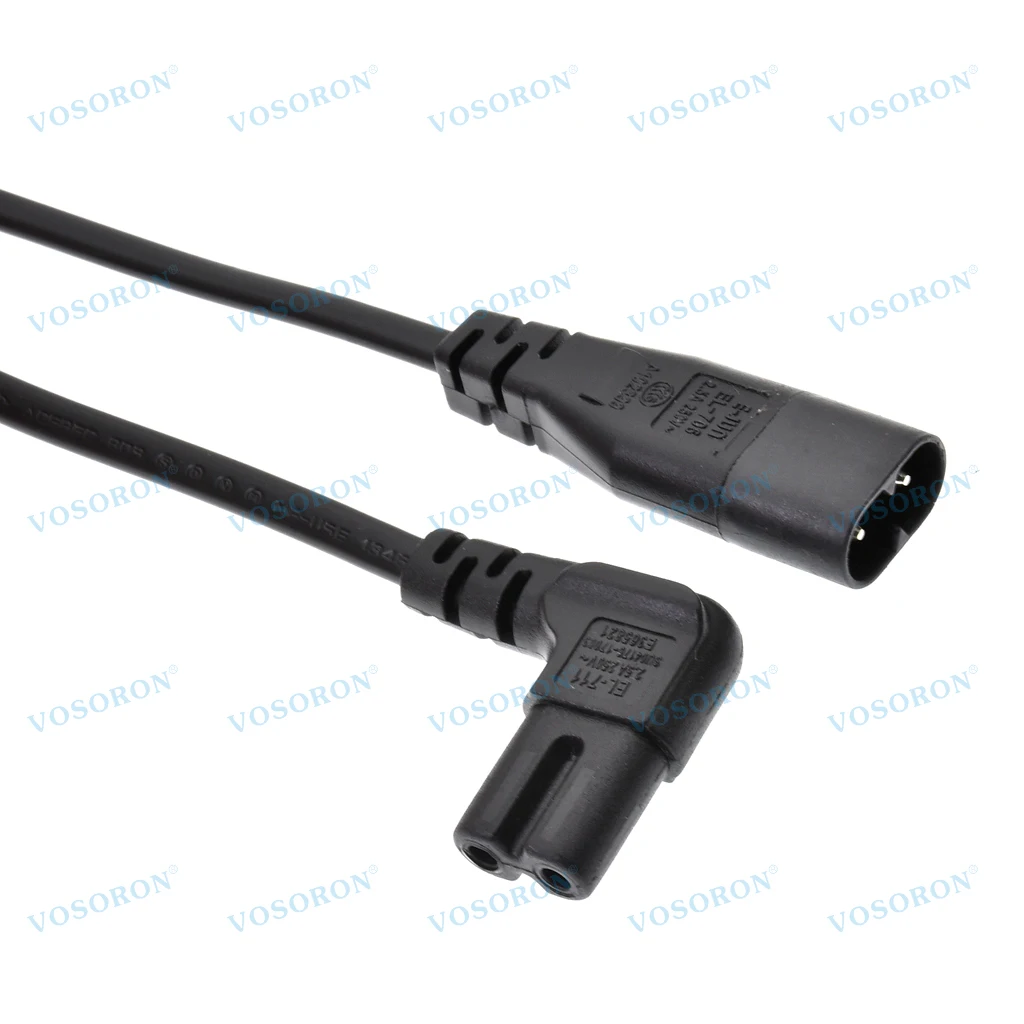 Cable de extensión de 2 clavijas C7 a C8, Cable de alimentación figura 8, Cable de carga de alimentación de CA para TV, bicicleta eléctrica, portátil