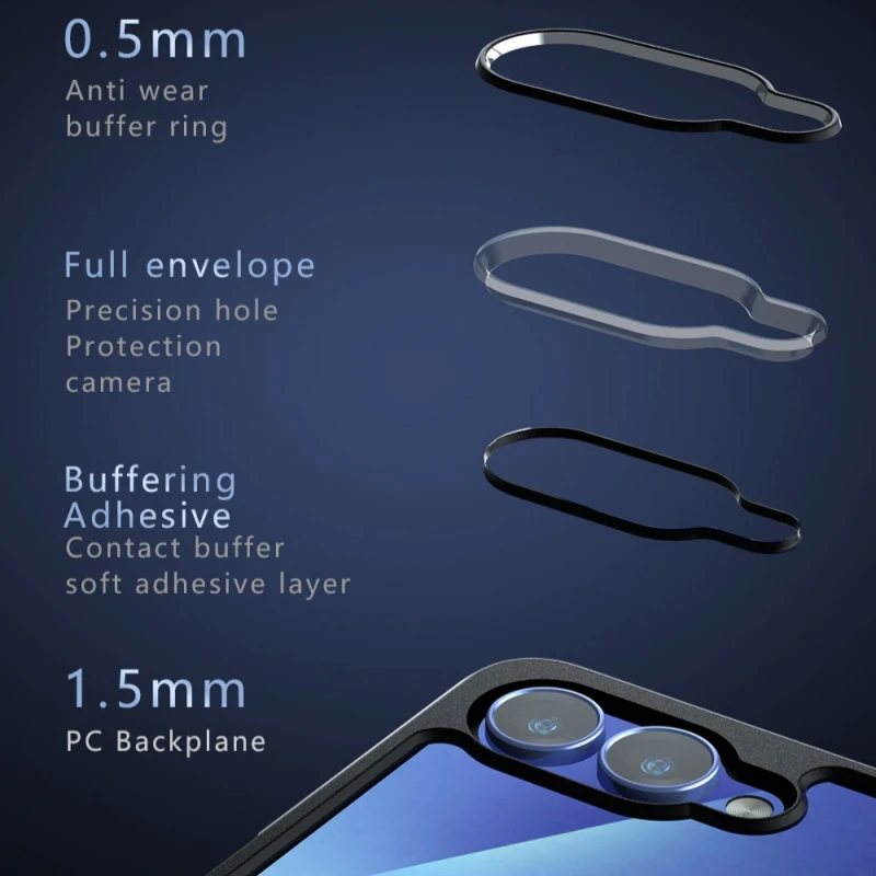 Para funda Samsung Galaxy Z Flip 7 funda Samsung Z Flip 7 Capas a prueba de golpes mate esmerilado transparente para Fundas Samsung Z Flip 7 - imagen 4