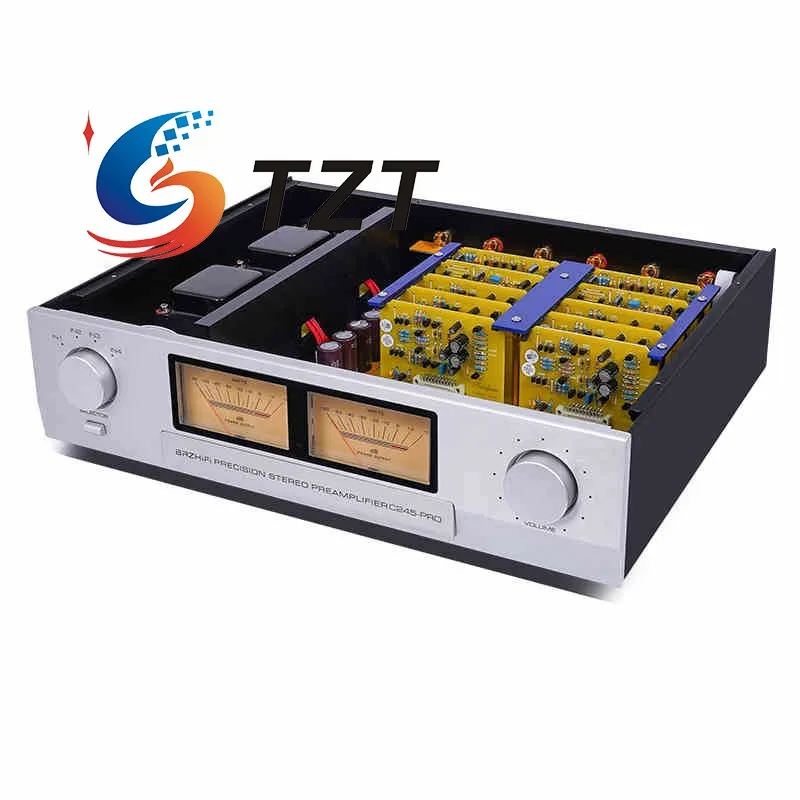 TZT C-245 versión de medidor de VU amarillo/C-245 PRO reemplazo de amplificador de potencia de Audio de Control remoto completamente equilibrado para Accuphase C245 - imagen 2