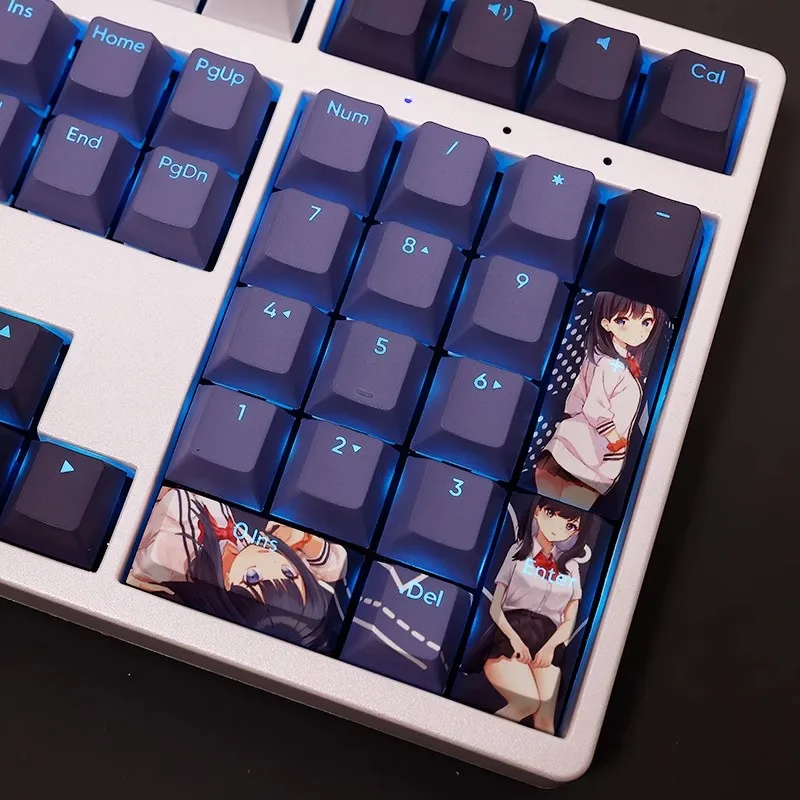 Juego de 108 teclas SSSS GRIDMAN Takarada Rikka, teclas PBT Dye retroiluminadas, teclas de Anime para teclado ANSI 61, 87, 104, 108 - imagen 5