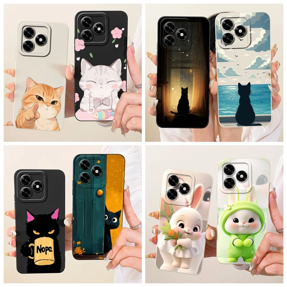 Para Honor X5c Plus 2025 funda creativa conejo gato dibujos animados suave silicona líquida anticaída contraportada para Honor X5c 4G X5cPlus Capa