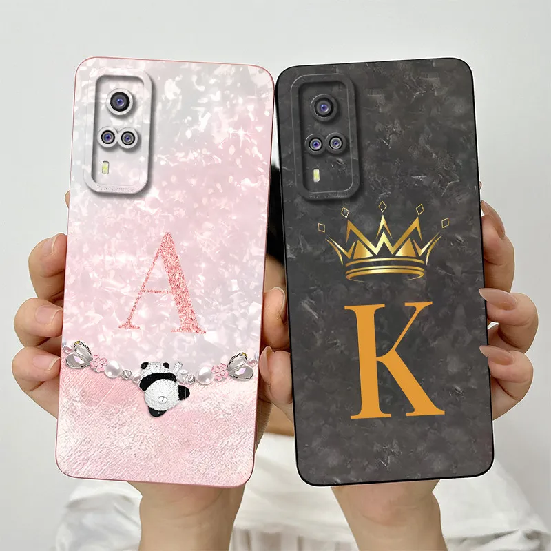 Para Vivo Y51 V2030 Y51A Y31 Y53s 4G protección completa de cámara a prueba de golpes carcasa de teléfono corona de moda funda de silicona suave cuadrada