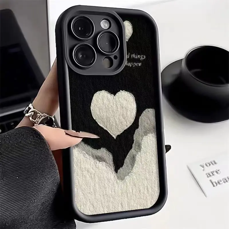 Funda de teléfono con diseño de amor y pintura al óleo para iPhone 17 16 15 14 Plus 11 12 13 Pro Max X XS XR 17 Air 16E, funda de silicona a prueba de golpes - imagen 2