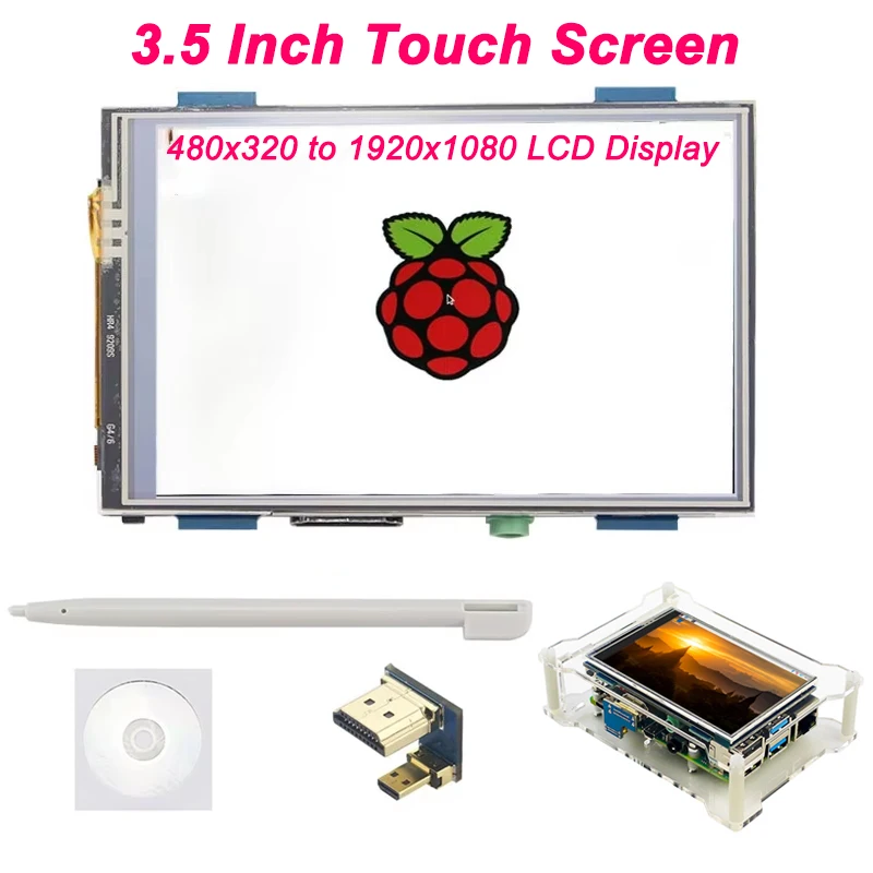 Raspberry Pi 4 Modelo B 3,5 pulgadas pantalla táctil 480x320 a 1920x1080 pantalla LCD opcional Arylic Case para Raspberry Pi 4B