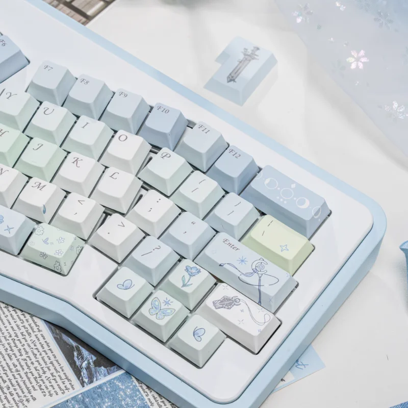 The Florian Keycap enterrado por Dragon Riding perfil de cereza personalizado lindo Anime para juegos Wooting Teclado mecánico regalo Oficina - imagen 5