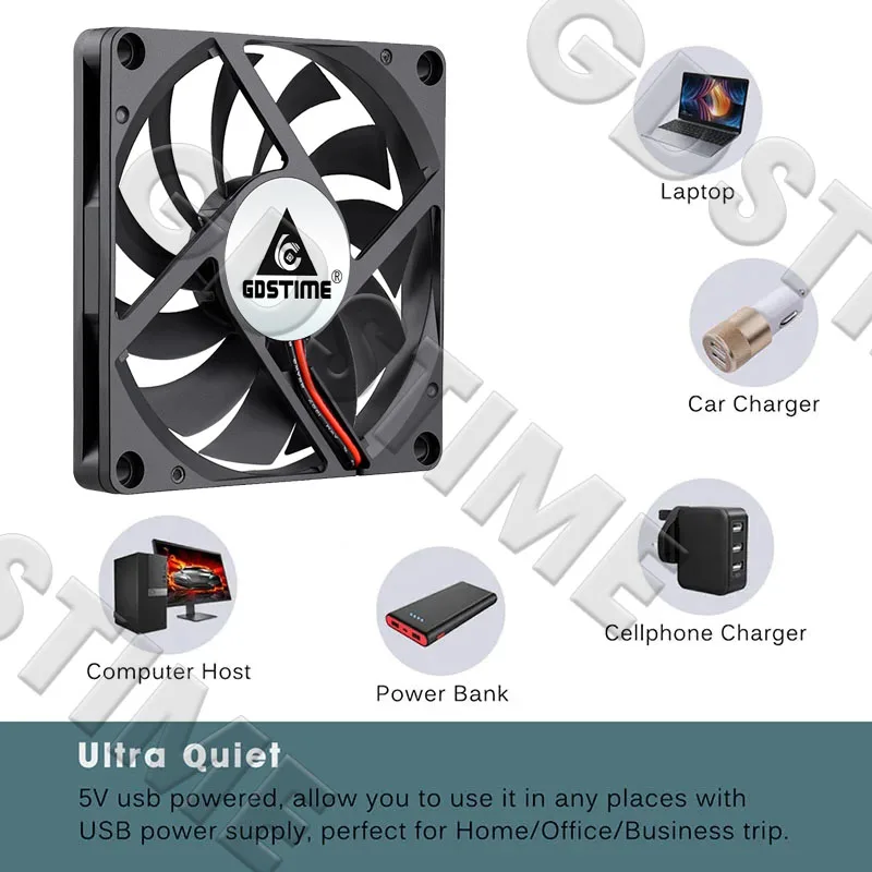 Gdstime 8010 12V ventilador de refrigeración 80mm USB DC 5V 24V doble bola CPU Cooler 80x80x10mm ordenador PC ventilador con cubierta 3PIN ventilador para portátil sin escobillas - imagen 4