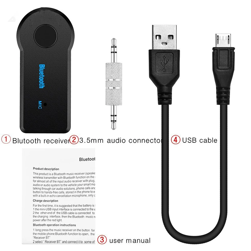 Adaptador receptor y transmisor inalámbrico Bluetooth 5,0, conector de 3,5mm para música de coche, Audio Aux A2dp, receptor de auriculares manos libres, 2 en 1 - imagen 3